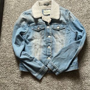 Fleece lined denim jacket